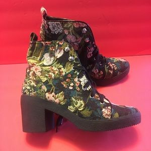 Steve Madden floral combat booties